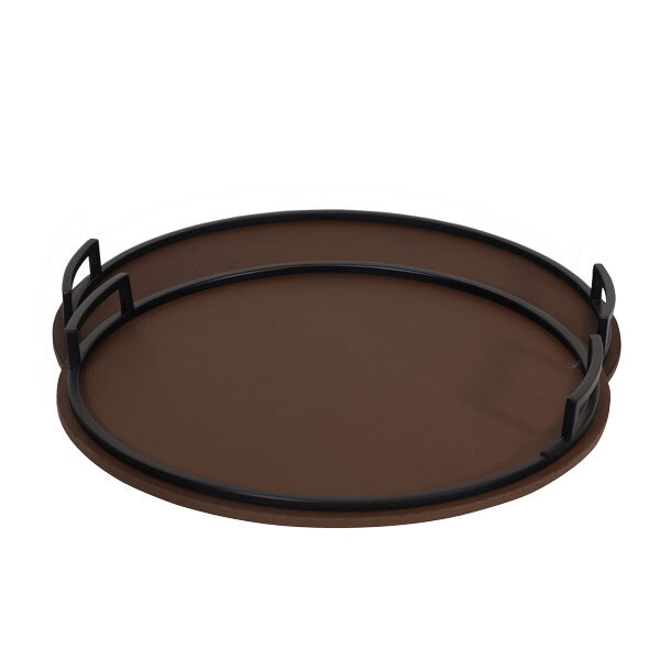 Conjunto Bandejas De Recouro Marrom Com Estrutura Em Metal Go