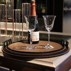 Conjunto Bandejas De Recouro Marrom Com Estrutura Em Metal Go