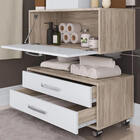 Conjunto Banheiro 60cm 1 Porta 2 Gavetas Madeirado E Branco L