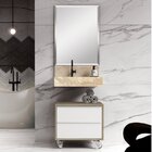 Conjunto Banheiro Bancada Em Porcelanato Com Cuba Esculpida E