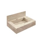 Conjunto Banheiro Bancada Em Porcelanato Com Cuba Esculpida E