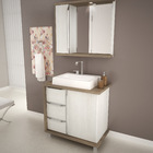 Conjunto Banheiro Barem 80 Ártico/merlot