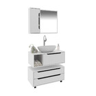 Conjunto Banheiro Com Gabinete Suspenso 1 Gaveta Espelheira A