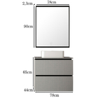 Conjunto Banheiro Gabinete 80cm 3 Gavetas Cuba E Espelho Urba