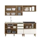 Conjunto Banheiro Gabinete Armários Aéreos 4 Peças Carvalho O