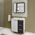 Conjunto Banheiro Saara 80 Ártico/preto