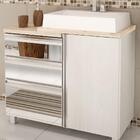 Conjunto Banheiro Torino 90 Com Pés Ártico/cabernet