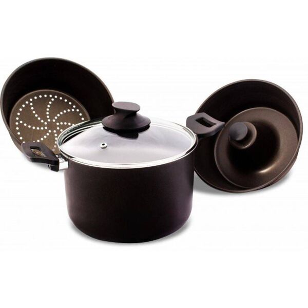 Conjunto Banho Maria Pudim Antiaderente Tampa Vidro Marcolar