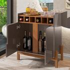 Conjunto Bar E Buffet 190 Cinza Perola Cedro