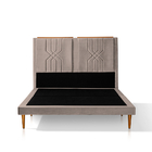 Conjunto Base Box Premium Com Cabeceira Casal Astro 1,38 Bege