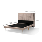 Conjunto Base Box Premium Com Cabeceira Casal Astro 1,38 Bege