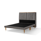 Conjunto Base Box Premium Com Cabeceira Casal Astro 1,58 Cinza