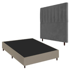 Conjunto Base Cama Box Casal Bege E Cabeceira Itália 140cm Su