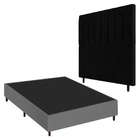 Conjunto Base Cama Box Casal Cinza E Cabeceira Itália 140cm S