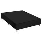 Conjunto Base Cama Box Casal Preto E Cabeceira Itália 140cm V