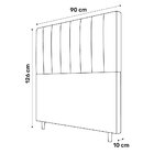 Conjunto Base Cama Box Solteiro Bege E Cabeceira Itália 90cm