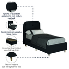 Conjunto Base Cama Box Solteiro Desmontável E Cabeceira Chica