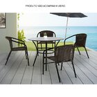 Conjunto Base Para Mesa Salinas Sem Vidro E 4 Cadeiras  Argila