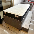 Conjunto Baú 3 Em 1 Com Cama Auxiliar Ortopédica Sued Cinza +