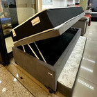 Conjunto Baú 3 Em 1 Com Cama Auxiliar Ortopédica Sued Cinza +