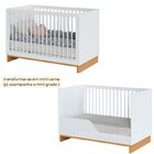 Conjunto Berço 2 Em 1 E Cômoda Cubo Branco/plátano