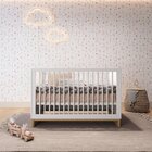 Conjunto Berço 2 Em 1 E Cômoda Cubo Branco/plátano