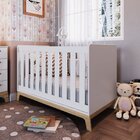 Conjunto Berço 3 Em 1 + Guarda-roupas 03 Portas E 2 Gavetas B