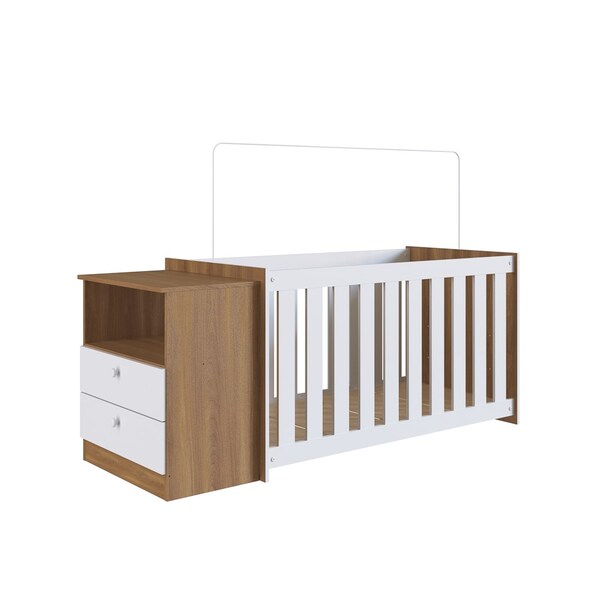 Conjunto Berço Certificado Inmetro E Cômoda 2 Gavetas Aconche