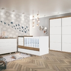 Conjunto Berço Comoda Marfim Branco Acetinado