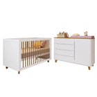 Conjunto Berço E Cômoda Em Tampo Madeira Maciça Baby Tubbi Ca