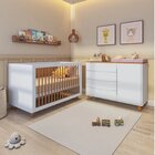 Conjunto Berço E Cômoda Em Tampo Madeira Maciça Baby Tubbi Ca