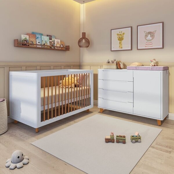 Conjunto Berço E Cômoda Em Tampo Mdf Baby Tubbi Casatema Made