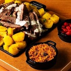 Conjunto Bifeteira E 2 Panelinha Ferro Bar Porção E Aparador