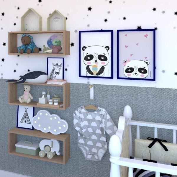 Conjunto Bim Com 3 Nichos  Carvalho Mel