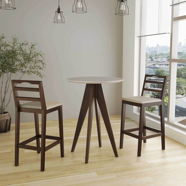 Conjunto Bistrô 1 Mesa 2 Banquetas Denver Capuccino