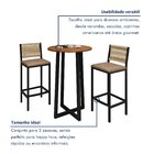Conjunto Bistrô Coliseu Tampo Maciço Pinus 70cm Com 2 Banquet