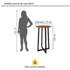 Conjunto Bistrô Coliseu Tampo Maciço Pinus 70cm Com 2 Banquet