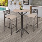 Conjunto Bistrô Dani 2 Banquetas E Mesa Tampo Bp Redondo  Bro