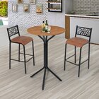 Conjunto Bistrô Dani 2 Banquetas E Mesa Tampo Bp Redondo Pret