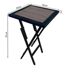 Conjunto Bistrô Industrial Dobrável Preto E Tampo Amadeirado