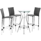 Conjunto Bistrô Mesa Alta E 3 Banquetas Florida Preto Para Ed