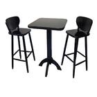Conjunto Bistrô Mesa Quad Alta 2 Banquetas Preto-vivaligna