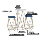 Conjunto Bistrô Rizzo Branco E 2 Banquetas Kathy Suede Marinh