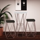 Conjunto Bistrô Rizzo Branco E 2 Banquetas Kathy Suede Marrom