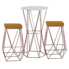 Conjunto Bistrô Rizzo Branco E 2 Banquetas Kathy Suede Mostar