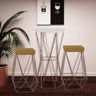 Conjunto Bistrô Rizzo Branco E 2 Banquetas Kathy Suede Mostar