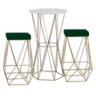 Conjunto Bistrô Rizzo Branco E 2 Banquetas Kathy Suede Verde