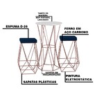 Conjunto Bistrô Rizzo Branco E 2 Banquetas Kathy Veludo Azul