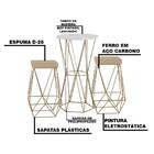 Conjunto Bistrô Rizzo Branco E 2 Banquetas Kathy Veludo Bege