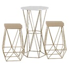 Conjunto Bistrô Rizzo Branco E 2 Banquetas Kathy Veludo Bege